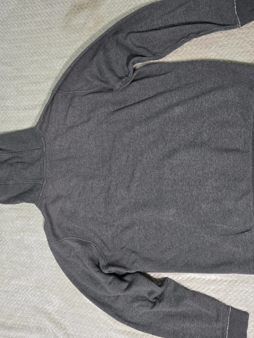Nike Men's Gray Pullover Hoodie XL Solid Fleece Cotton Blend Logo Pockets *Read